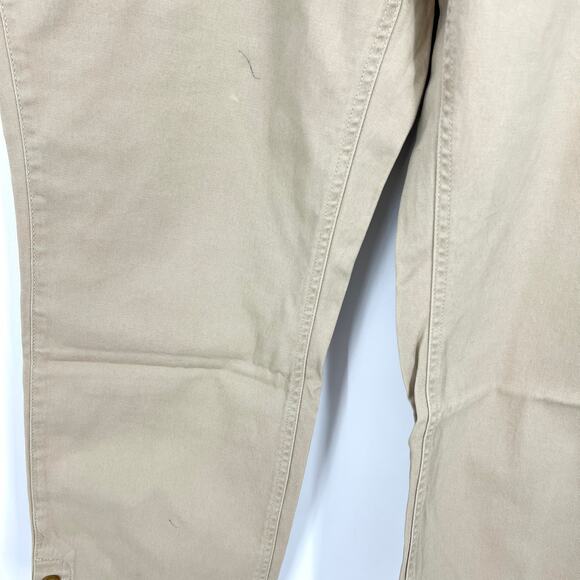 L.L. Bean Cotton Spandex Cropped Khaki Tan Pants Size 16 NWT - Picture 3 of 10